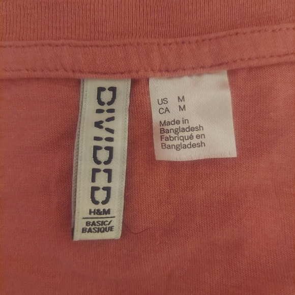 💥3/$25💥 H&M Divided Women’s Tee Top T-Shirt Pink Short Sleeve Blush Pink sz M - Picture 6 of 7